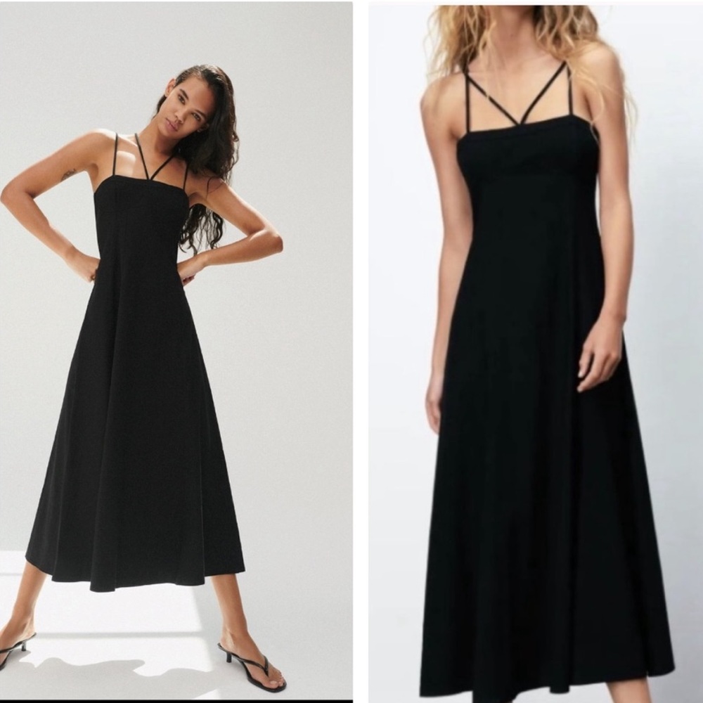 NWT ZARA LINEN STRAPPY BLEND DRESS